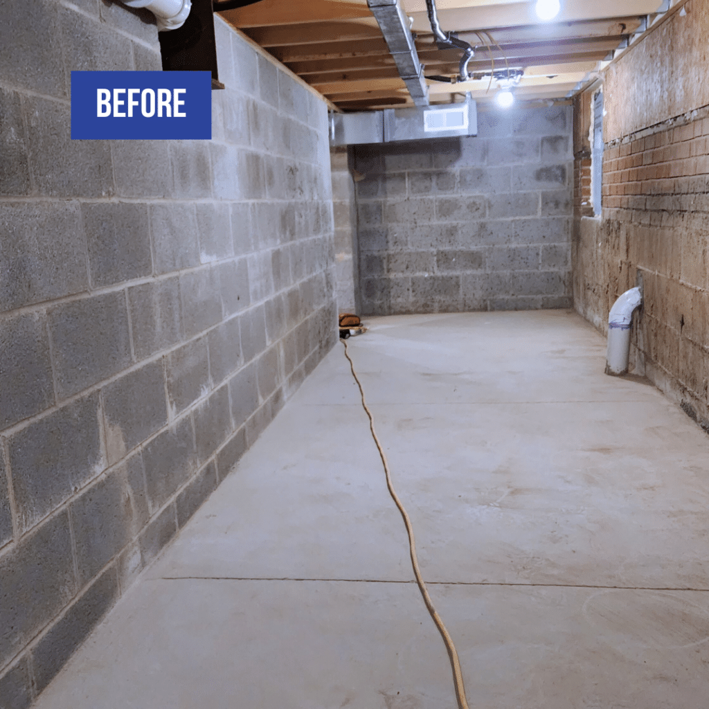 Crawl Space Waterproofing Before